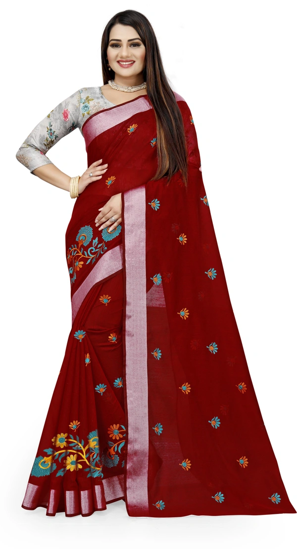 Bam-Emb-Red - Free, Maroon