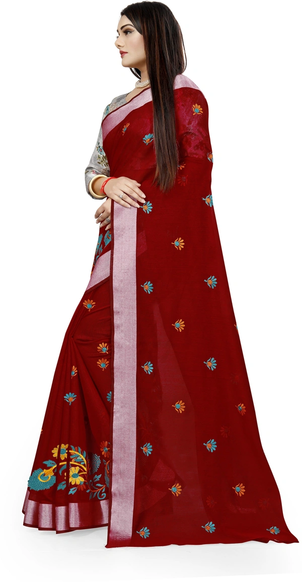 Bam-Emb-Red - Free, Maroon