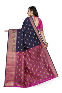 Banarasi-Kamal-Navyblue - Free, Dark Blue