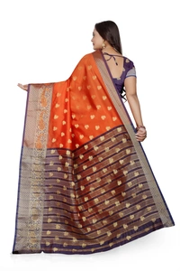 Banarasi-Makkai-Orange - Free, Orange