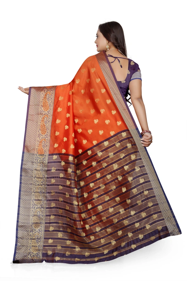Banarasi-Makkai-Orange - Free, Orange