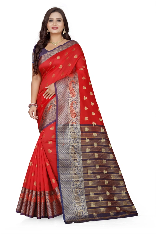 Banarasi-Makkai-Red - Free, Red