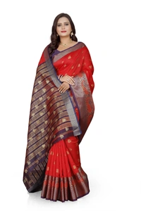 Banarasi-Makkai-Red - Free, Red