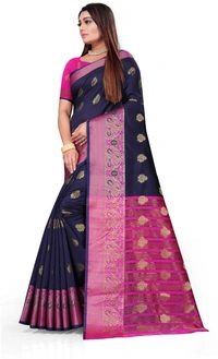 Banarasi-Newpeacock-Navyblue - Free, Dark Blue