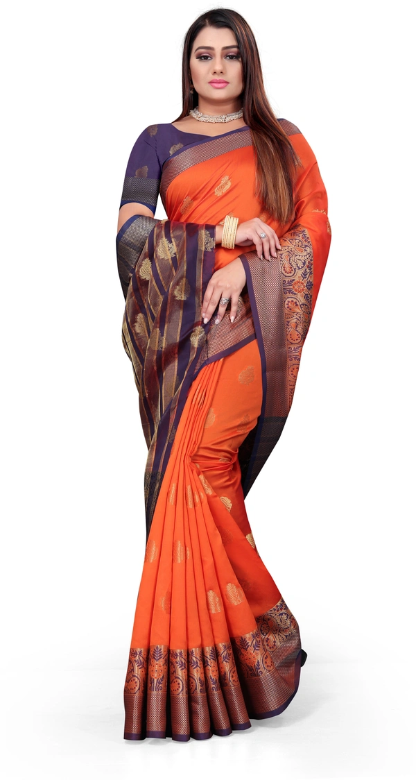 Banarasi-Newpeacock-Orange - Free, Orange