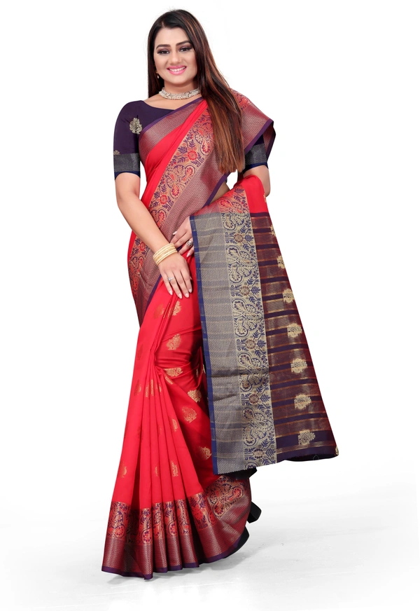 Banarasi-Newpeacock-Red - Free, Red