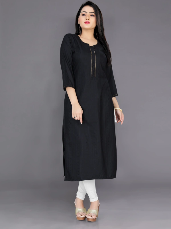 CottonKurti-Black - S, Black