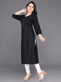 CottonKurti-Black - S, Black