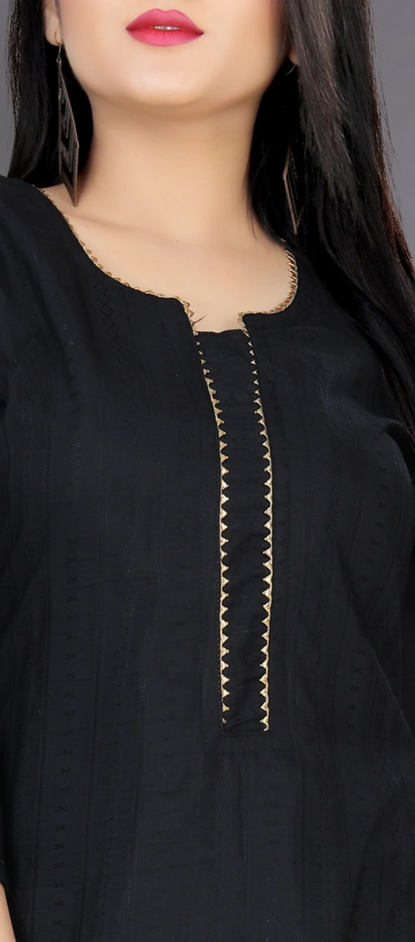 CottonKurti-Black - S, Black