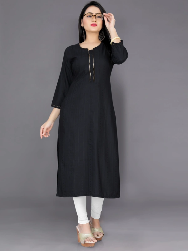 CottonKurti-Black - S, Black
