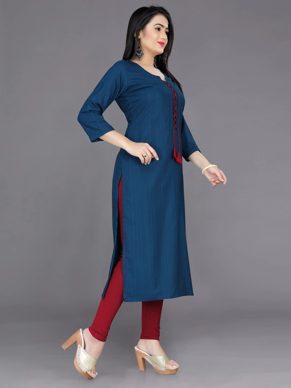 CottonKurti-Dark Blue - XL, Blue
