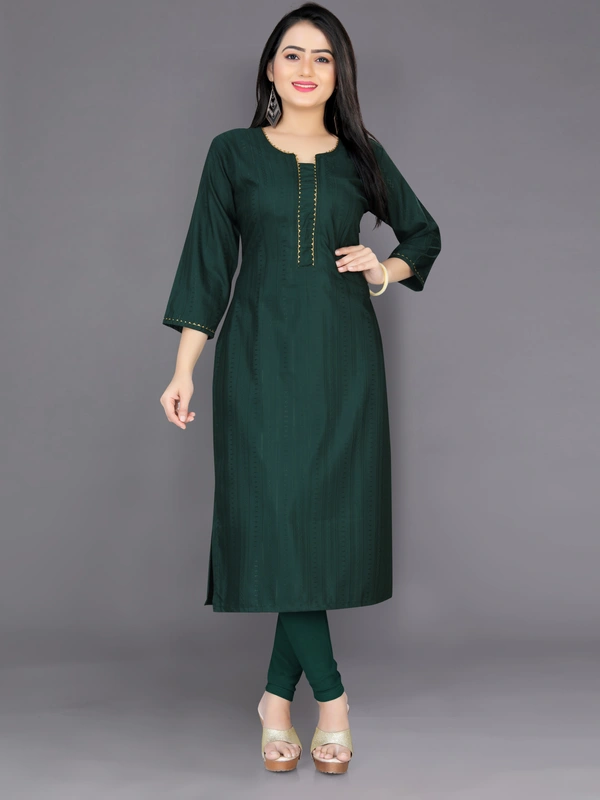 CottonKurti-Dark Green - M, Green