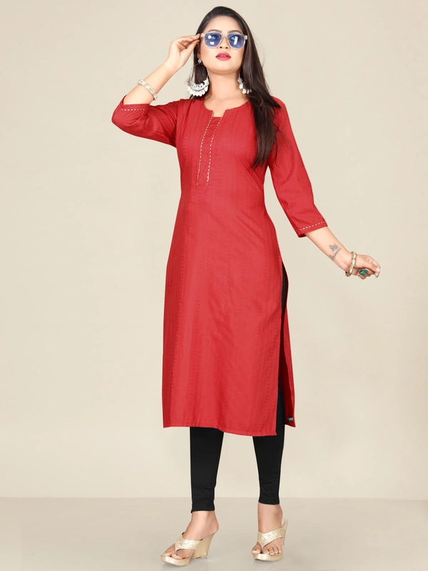 CottonKurtiightred - L, Red