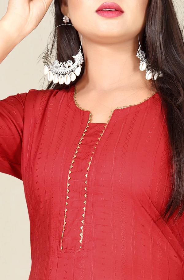 CottonKurtiightred - L, Red