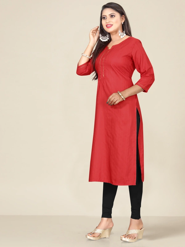 CottonKurtiightred - L, Red