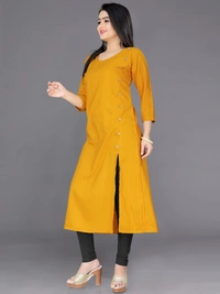 CottonKurtiustard - XXL, Yellow
