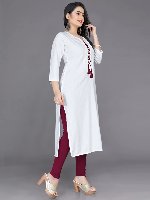 CottonKurti-White - XXL, White
