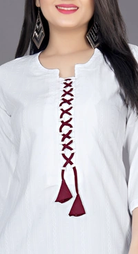 CottonKurti-White - XXL, White