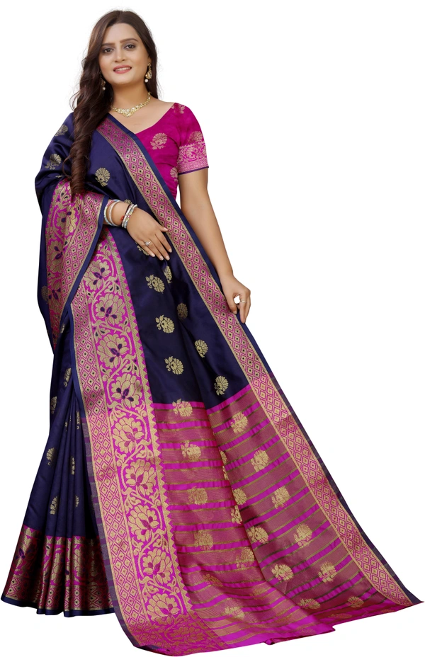 Jv-Flower-Navyblue - Free, Dark Blue::Pink