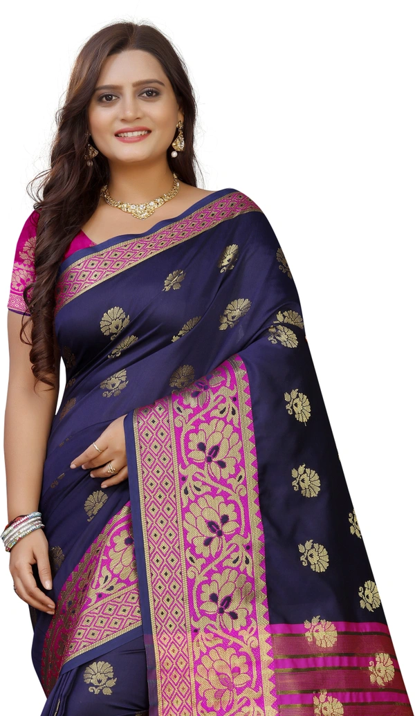 Jv-Flower-Navyblue - Free, Dark Blue::Pink