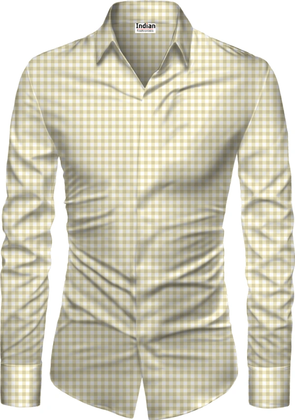Shirt Chex Cream Beige