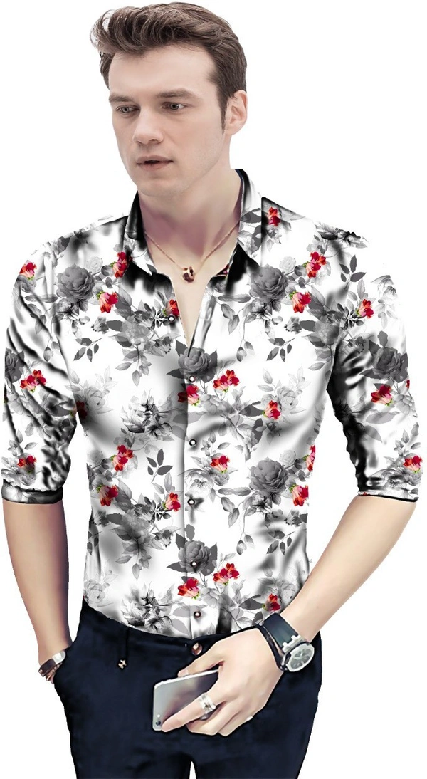 Shirt Redblack Flower