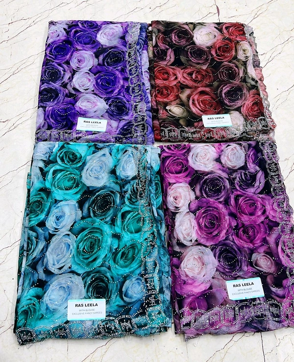 Simple Stone Work Sarees - 001 Click Here For More Designs