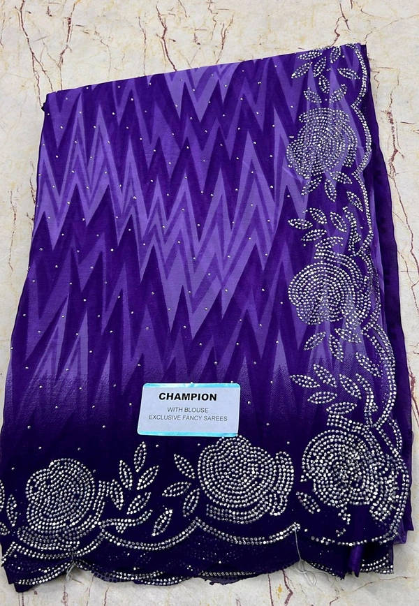 Simple Stone Work Sarees - 003