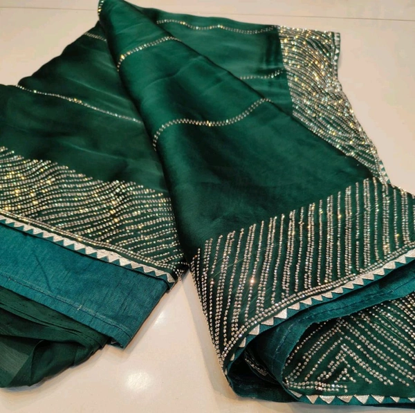 Simple Stone Work Sarees - 005