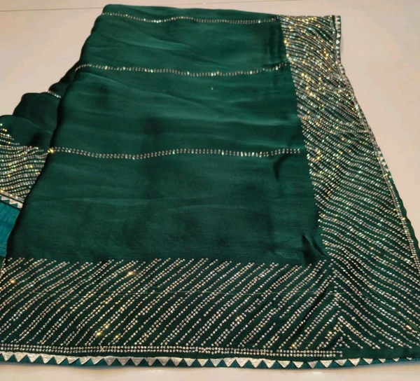 Simple Stone Work Sarees - 005
