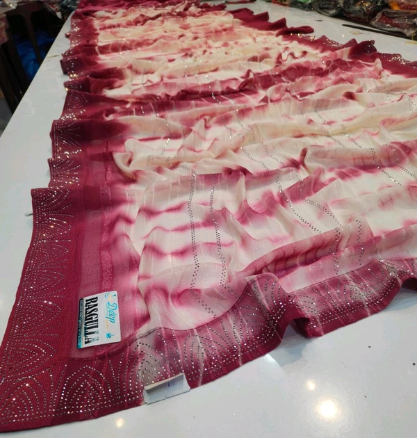 Simple Stone Work Sarees - 006