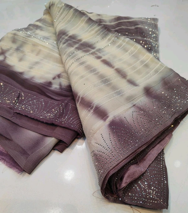 Simple Stone Work Sarees - 006