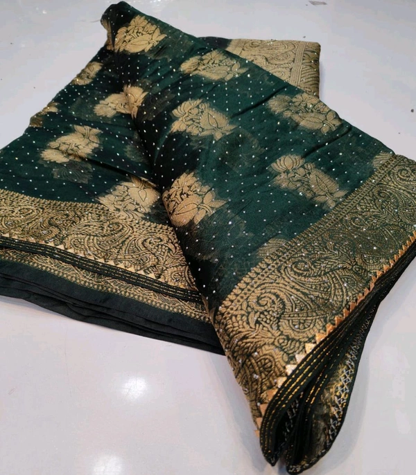 Simple Stone Work Sarees - 007