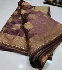 Simple Stone Work Sarees - 007
