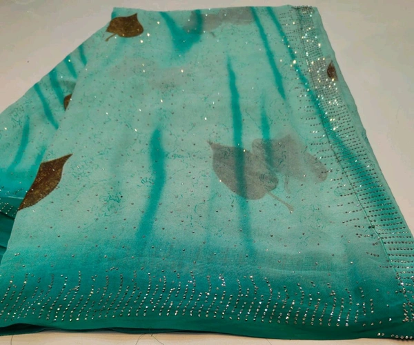 Simple Stone Work Sarees - 008