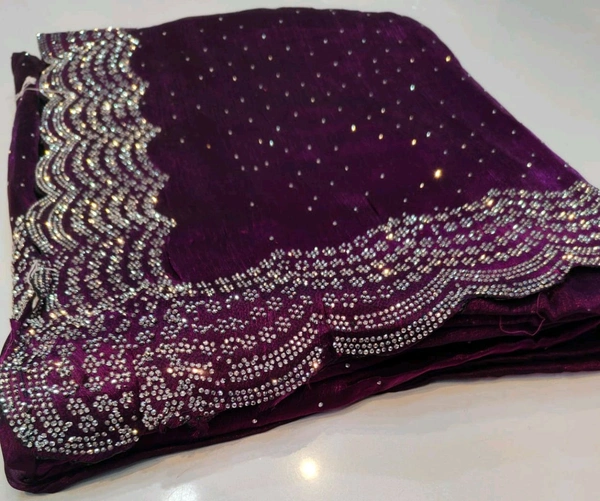 Simple Stone Work Sarees - 011