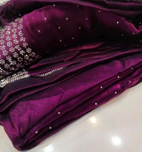 Simple Stone Work Sarees - 011