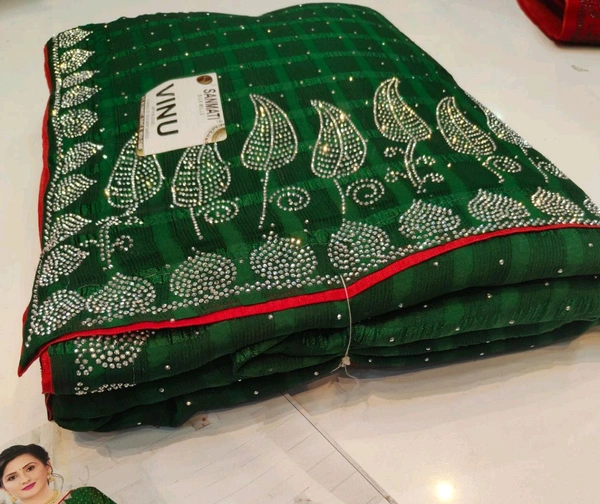 Simple Stone Work Sarees - 012