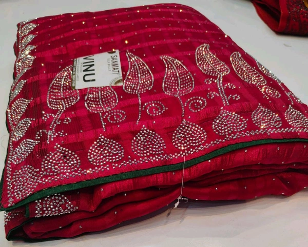 Simple Stone Work Sarees - 012
