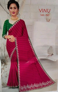 Simple Stone Work Sarees - 012