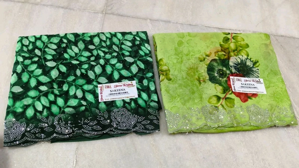 Simple Stone Work Sarees - 010