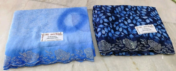 Simple Stone Work Sarees - 010