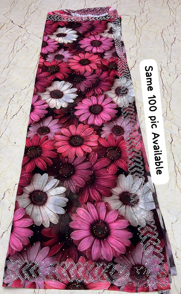 Simple Stone Work Sarees - 013