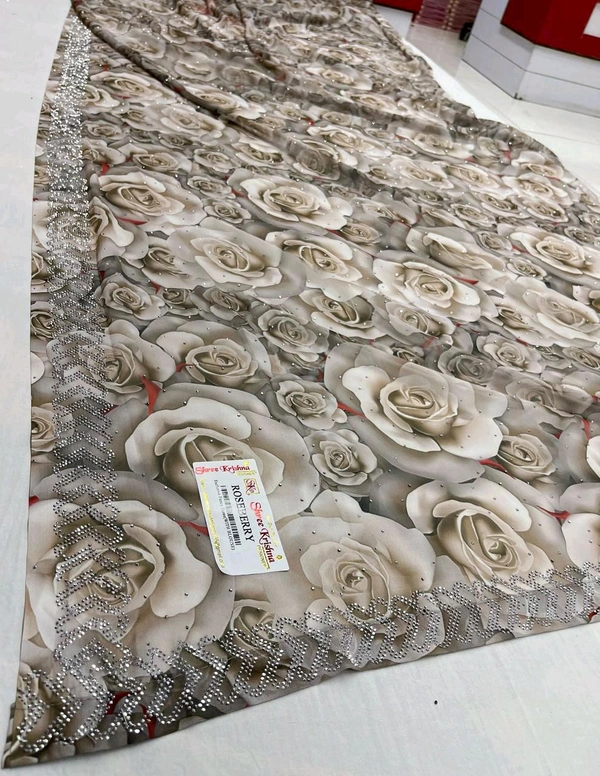 Simple Stone Work Sarees - 014