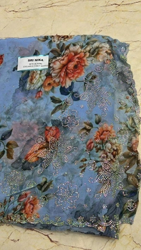 Simple Stone Work Sarees - 016