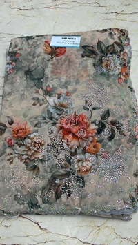 Simple Stone Work Sarees - 016