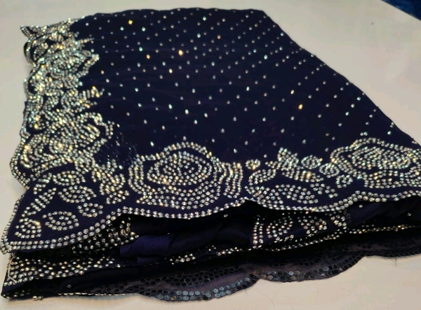 Simple Stone Work Sarees - 017