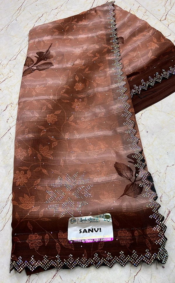 Simple Stone Work Sarees - 019