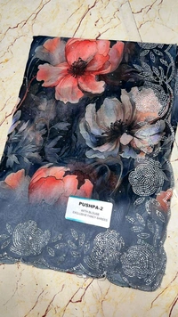Simple Stone Work Sarees - 021