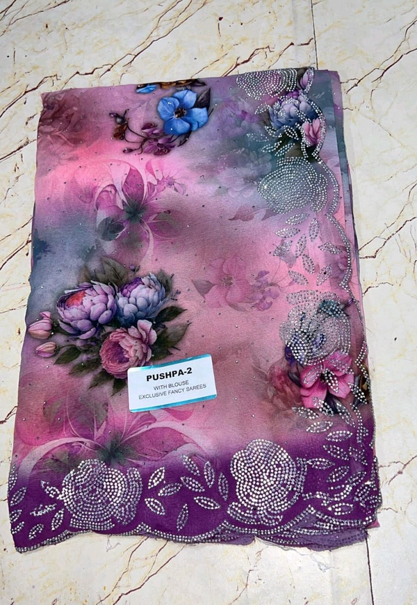 Simple Stone Work Sarees - 021